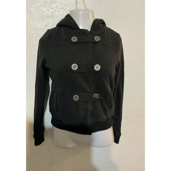 Victoria's Secret Sweaters - Victoria's Secret PINK Hoodie S Sherpa Lined Y2K Sequin Dog Logo Black Jacket